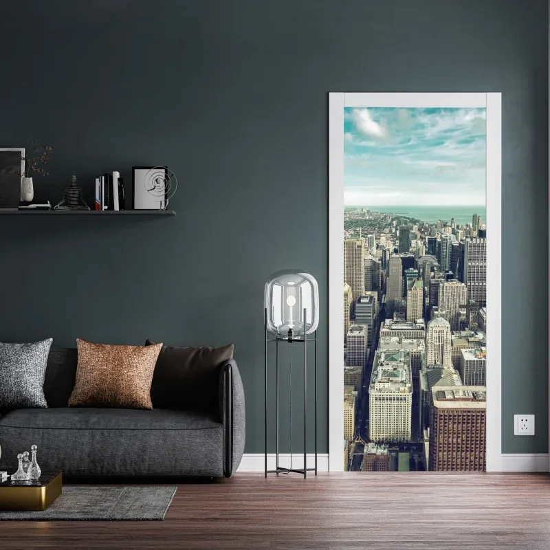 Naklejka na drzwi słoneczna żółta uliczka w Rethymno, Kreta – Wallissimo®