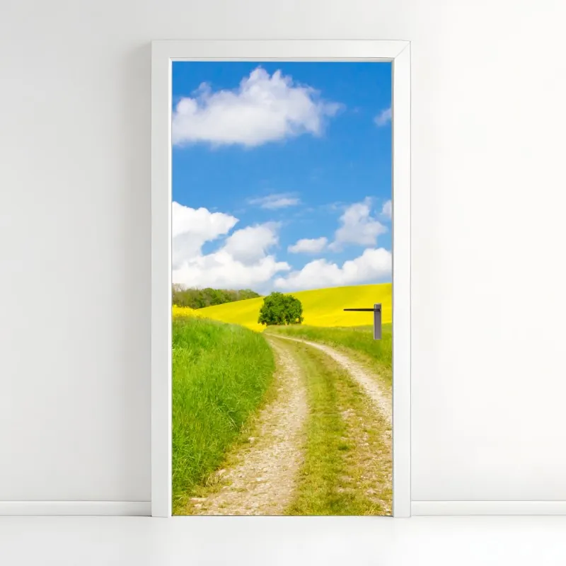 Naklejka na drzwi ciemnoszary marmur ze złotymi żyłami – Wallissimo®