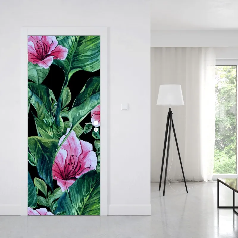 Naklejka na drzwi Haifoss wodospad o zachodzie słońca – Wallissimo®