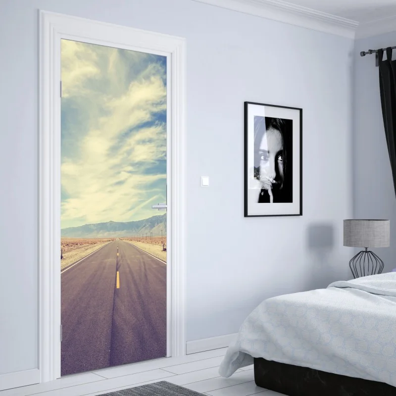 Naklejka na drzwi delikatne nasiona dmuchawca czarno-białe – Wallissimo®