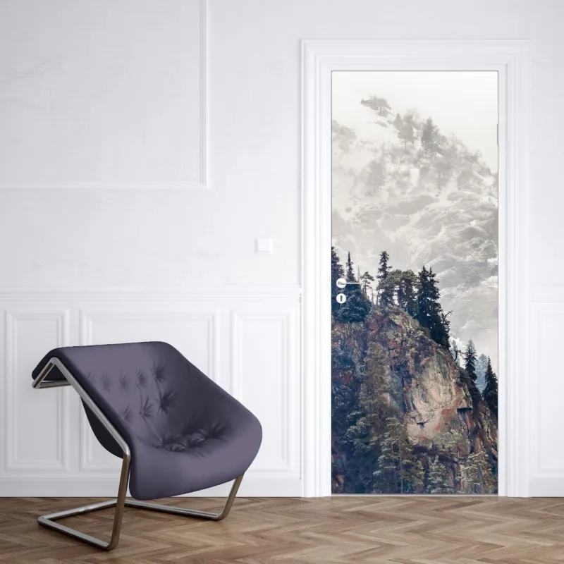 Naklejka na drzwi niebieska uliczka w Chefchaouen, Maroko – Wallissimo®