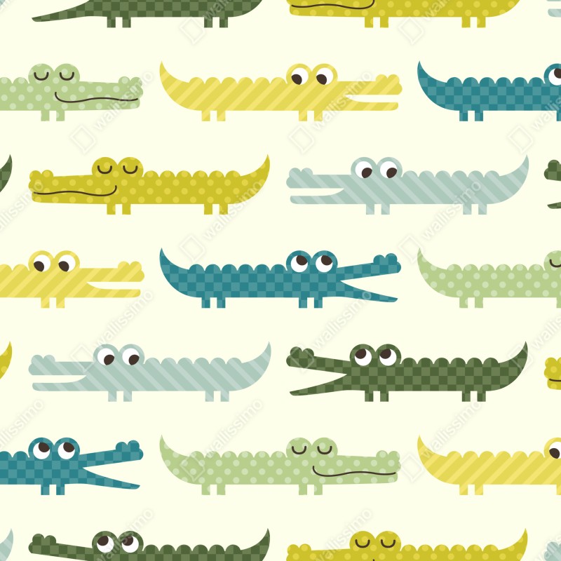 Naklejka na drzwi wesoły wzór krokodyli do pokoju dziecięcego – Wallissimo® Naklejka na drzwi wesoły wzór krokodyli do pokoju dziecięcego – Wallissimo®