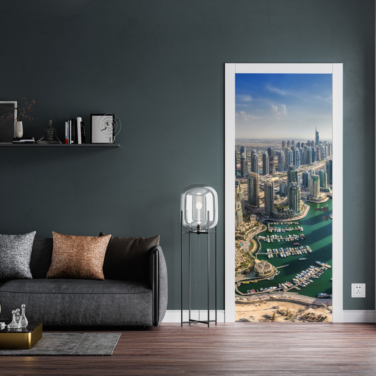 Naklejka na drzwi Dubaj Marina panorama miasta – Wallissimo® Naklejka na drzwi Dubaj Marina panorama miasta – Wallissimo®