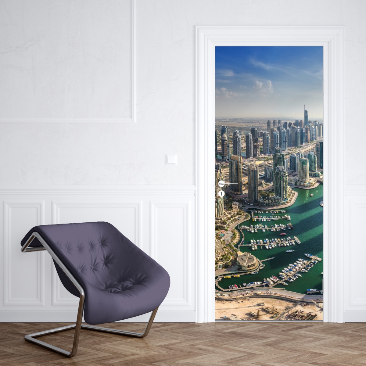 Naklejka na drzwi Dubaj Marina panorama miasta – Wallissimo® Naklejka na drzwi Dubaj Marina panorama miasta – Wallissimo®