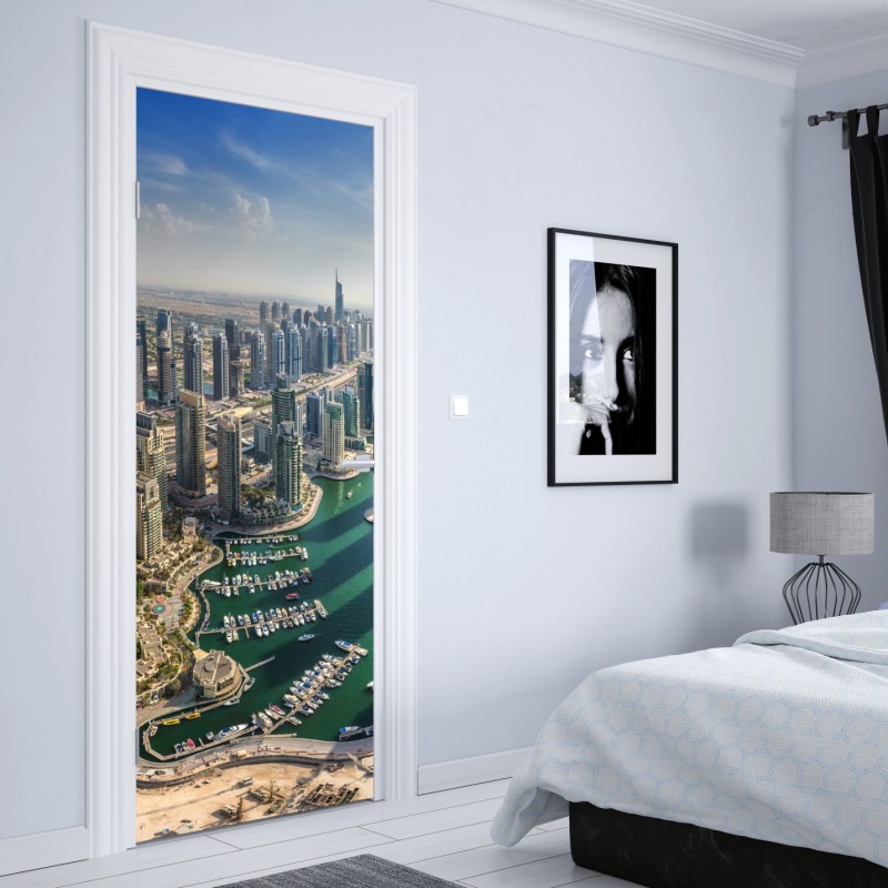 Naklejka na drzwi Dubaj Marina panorama miasta – Wallissimo® Naklejka na drzwi Dubaj Marina panorama miasta – Wallissimo®