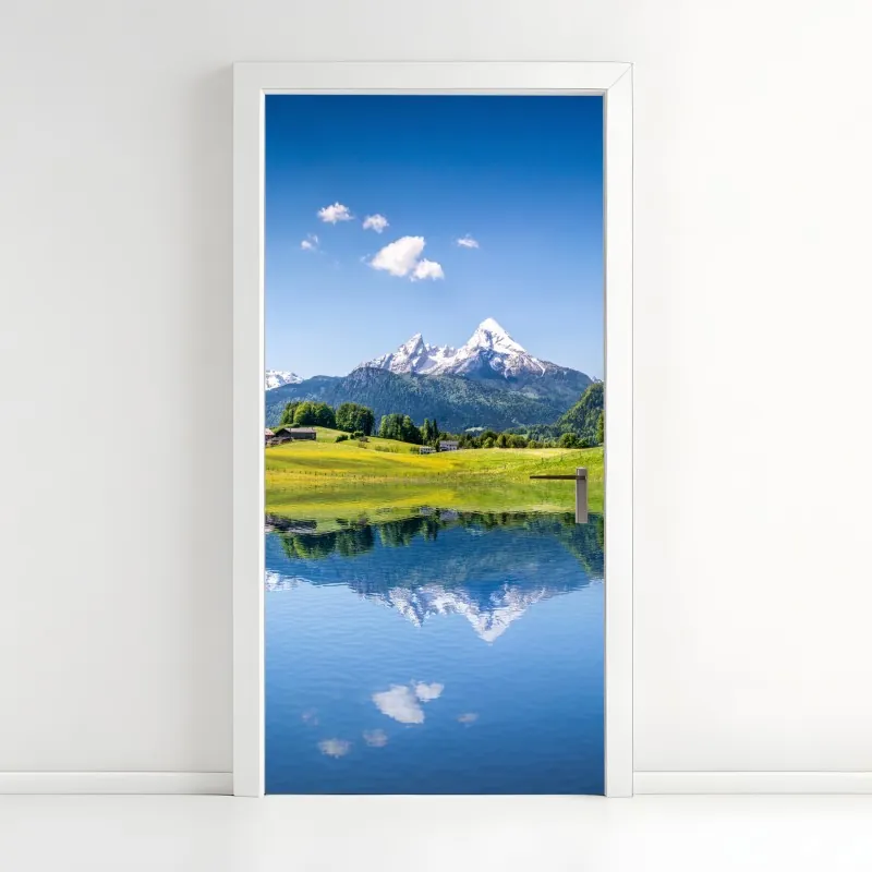 Naklejka na drzwi ręcznie rysowany wzór narzędzi fryzjerskich – Wallissimo®