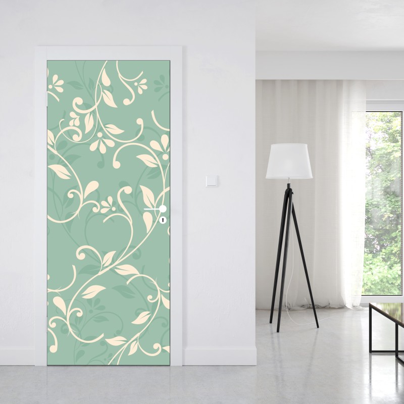 Naklejka na drzwi żywa czerwona róża - zbliżenie – Wallissimo®