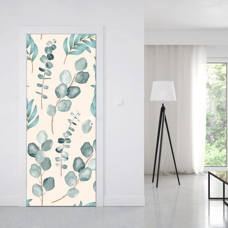 Naklejka na drzwi minimalistyczne geometryczne wnętrze z świetlikiem – Wallissimo®