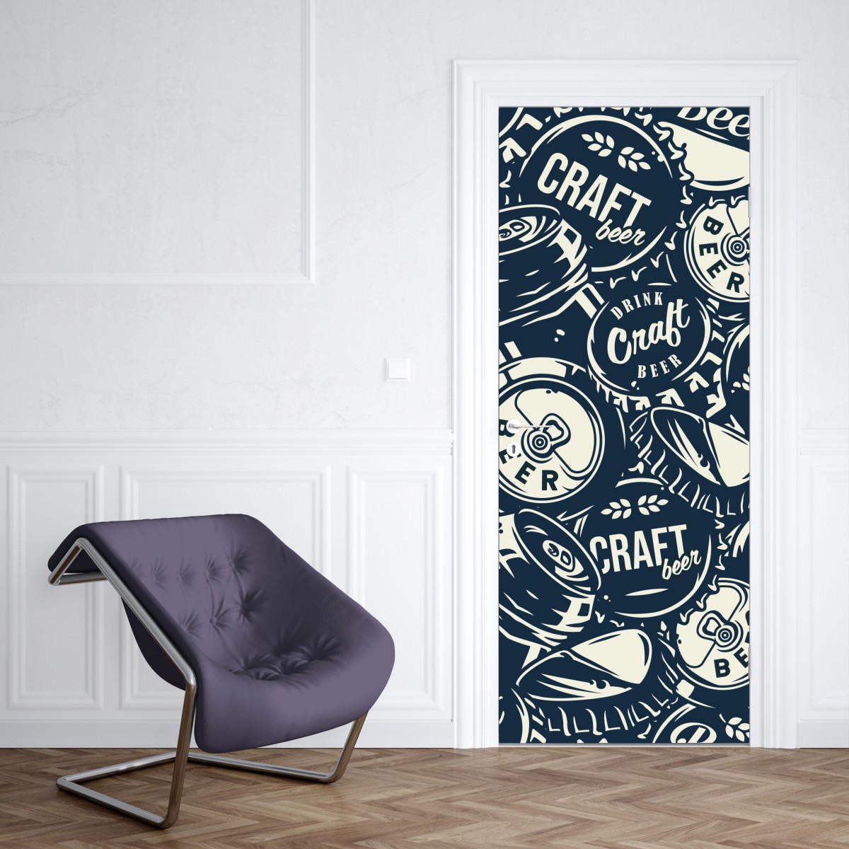 Naklejka na drzwi wzór kapsli piwa rzemieślniczego – Wallissimo® Naklejka na drzwi wzór kapsli piwa rzemieślniczego – Wallissimo®