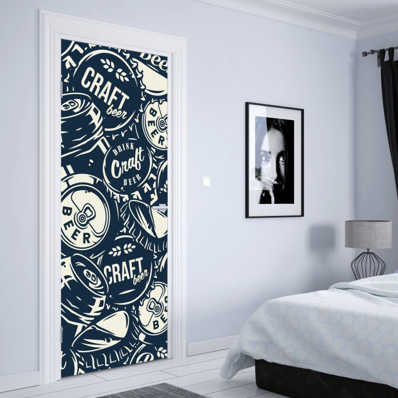 Naklejka na drzwi wzór kapsli piwa rzemieślniczego – Wallissimo® Naklejka na drzwi wzór kapsli piwa rzemieślniczego – Wallissimo®