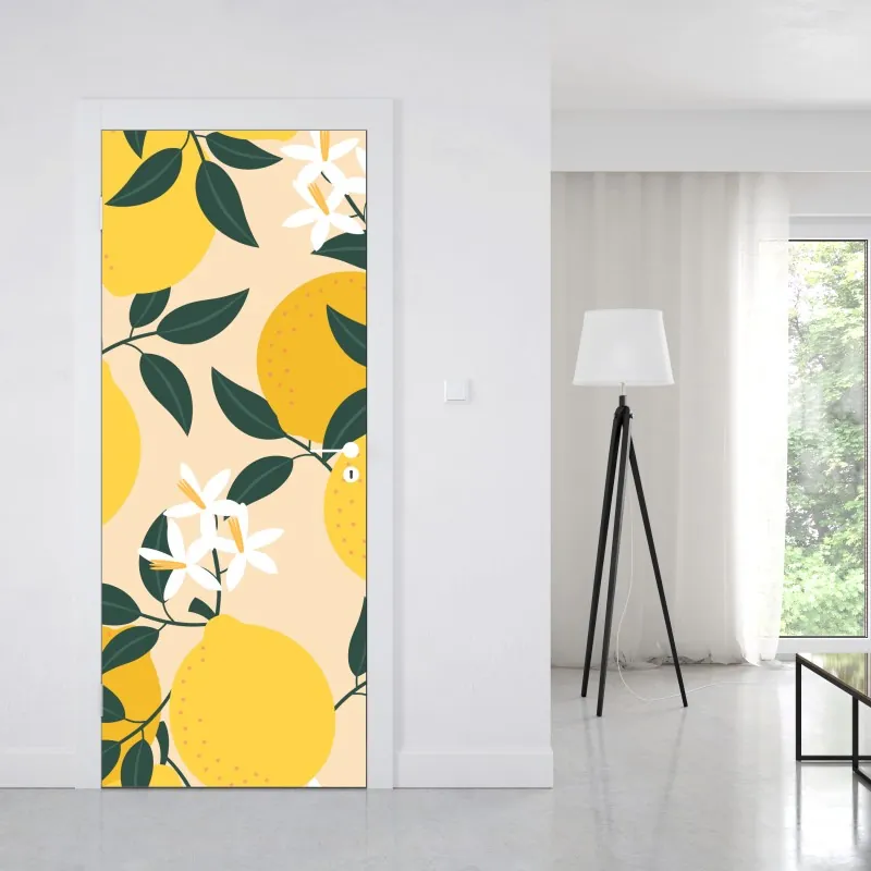 Naklejka na drzwi głęboka niebieska tekstura marmuru – Wallissimo®