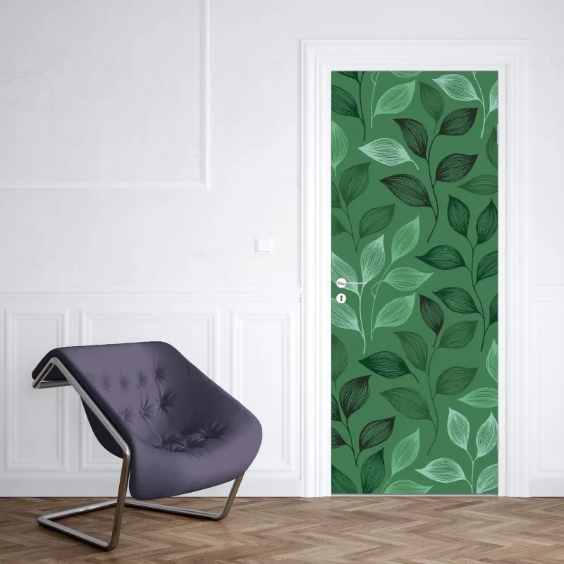 Naklejka na drzwi czarno-biały kaktus w zbliżeniu – Wallissimo®