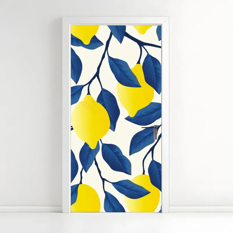 Naklejka na drzwi słoneczna leśna ścieżka – Wallissimo®