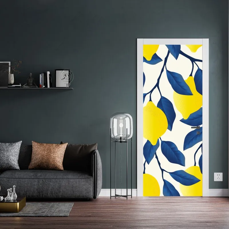 Naklejka na drzwi słoneczna leśna ścieżka – Wallissimo®