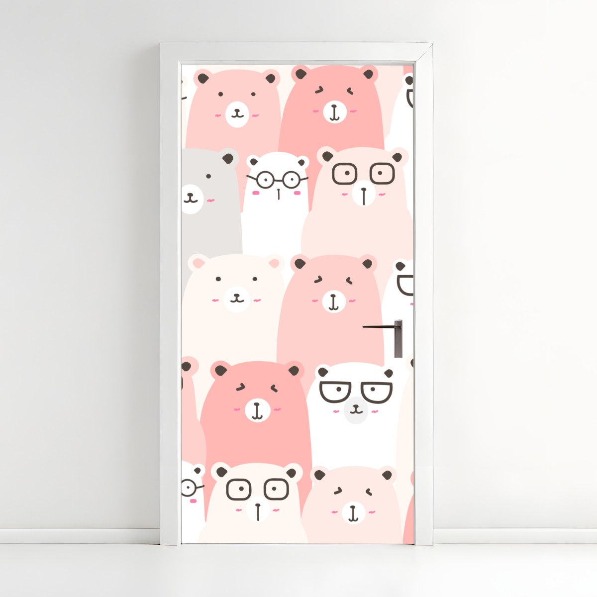Door sticker pastel bear pattern nursery art