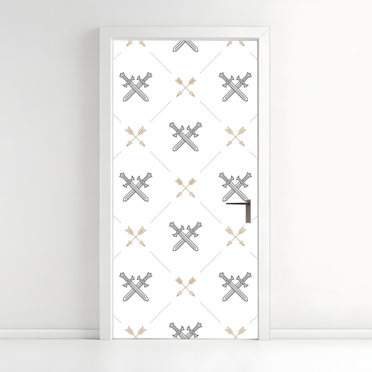 Door sticker crossed swords and arrows pattern