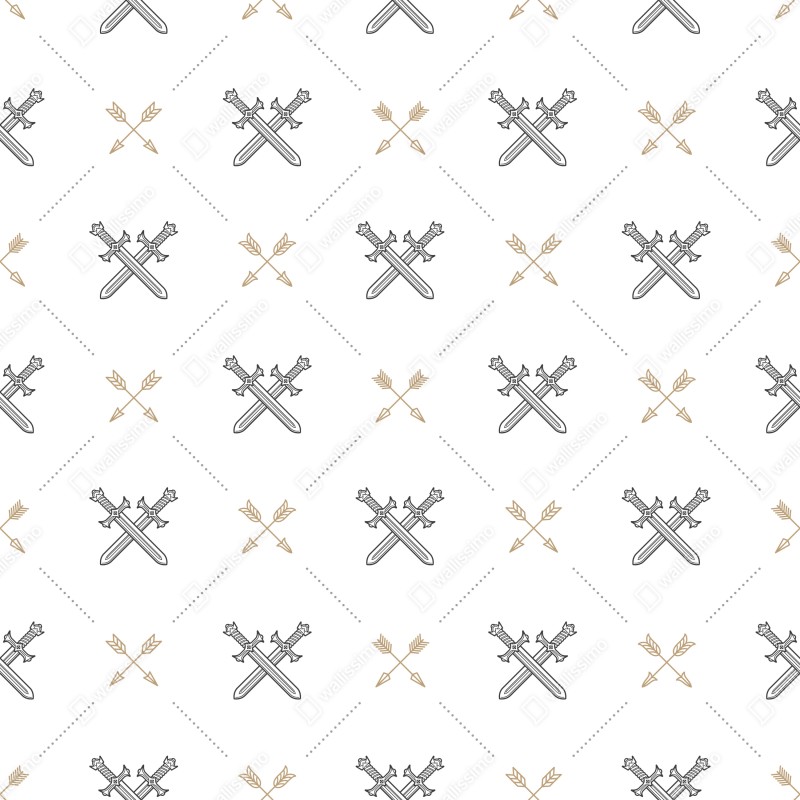 Naklejka na drzwi wzór z połączonymi mieczami i strzałami – Wallissimo® Naklejka na drzwi wzór z połączonymi mieczami i strzałami – Wallissimo®