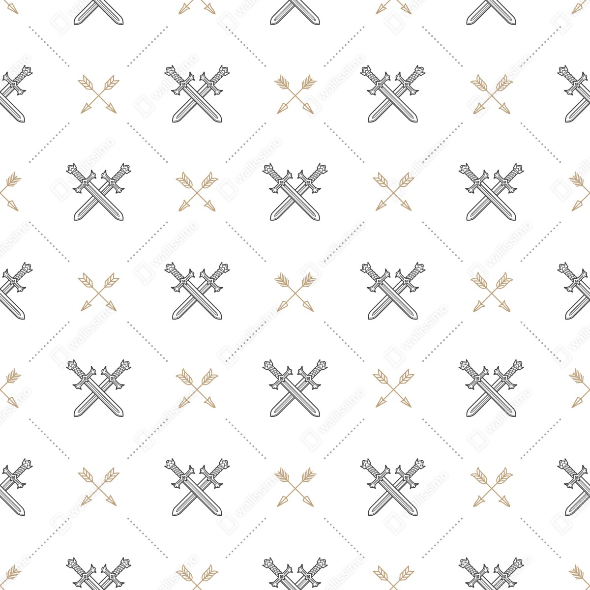 Naklejka na drzwi wzór z połączonymi mieczami i strzałami – Wallissimo® Naklejka na drzwi wzór z połączonymi mieczami i strzałami – Wallissimo®