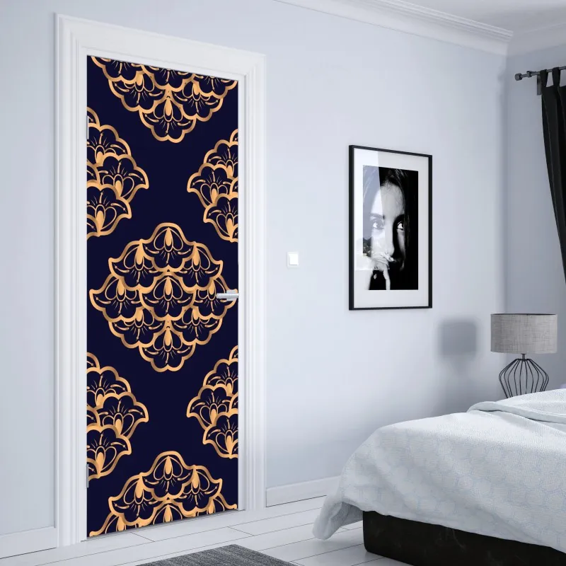 Naklejka na drzwi odważny geometryczny wzór na ścianę – Wallissimo®