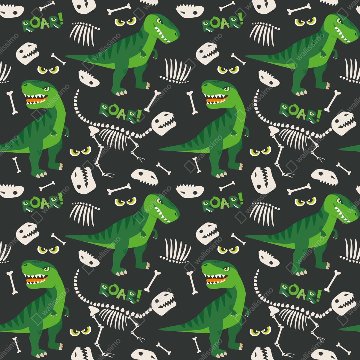 Naklejka na drzwi wesoły zielony t-rex wzór – Wallissimo® Naklejka na drzwi wesoły zielony t-rex wzór – Wallissimo®