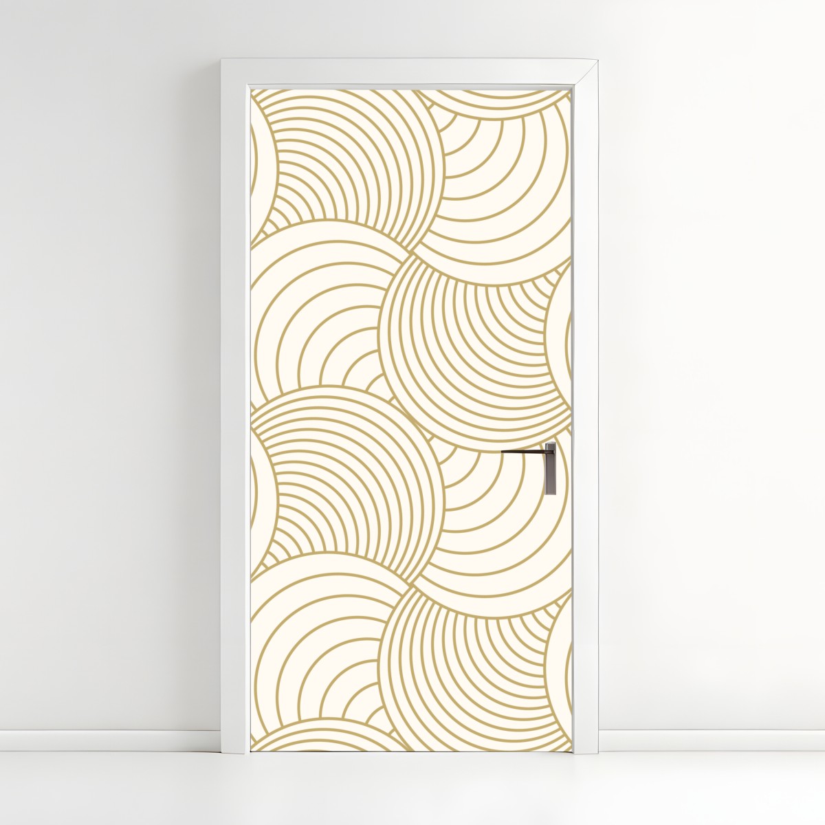Door sticker gold art deco circle pattern