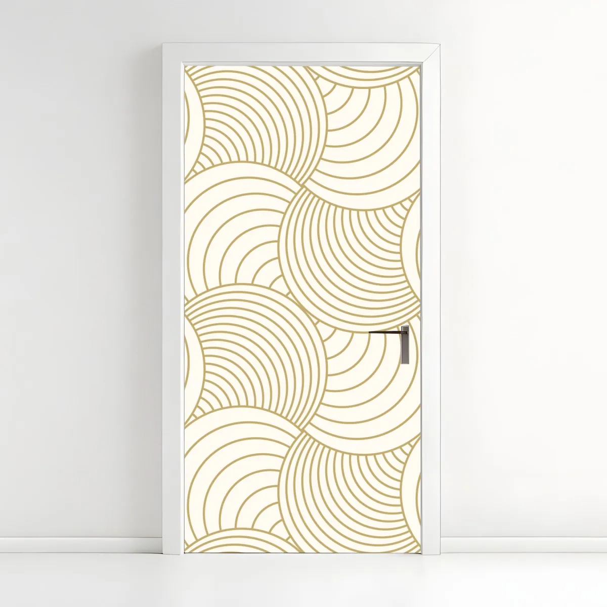 Naklejka na drzwi złoty art deco wzór okręgów – Wallissimo® Naklejka na drzwi złoty art deco wzór okręgów – Wallissimo®