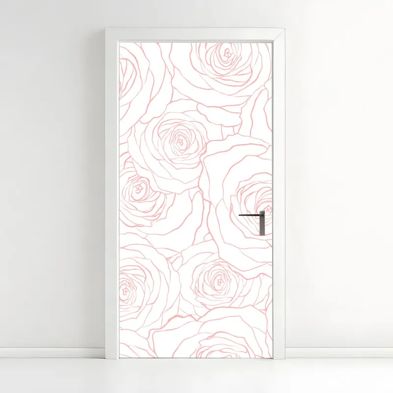 Naklejka na drzwi odważna czerwono-czarna sylwetka – Wallissimo®