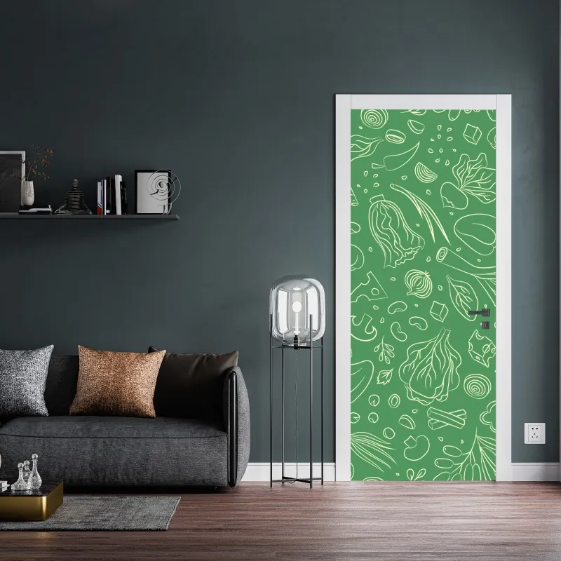 Naklejka na drzwi Haifoss wodospad o zachodzie słońca – Wallissimo®