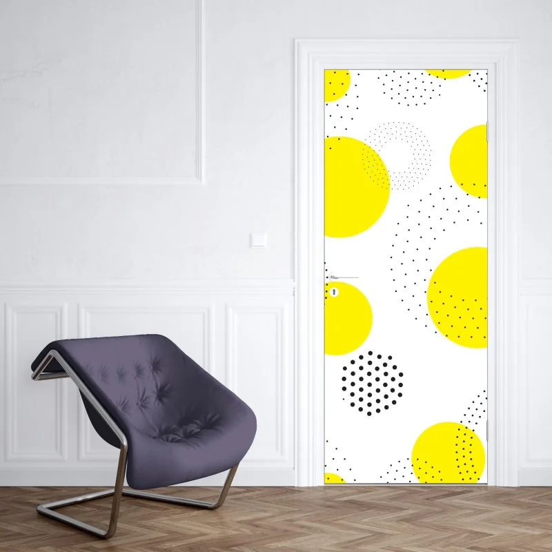 Naklejka na drzwi złote tropikalne liście – Wallissimo®