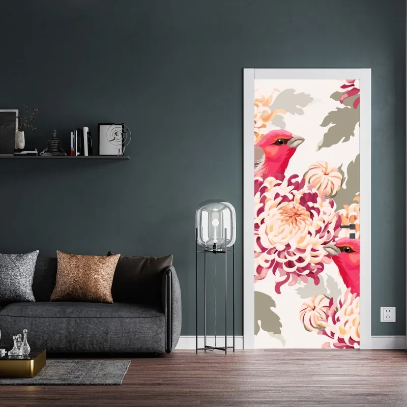 Naklejka na drzwi perspektywa Mostu Brooklyńskiego w monochromie – Wallissimo®