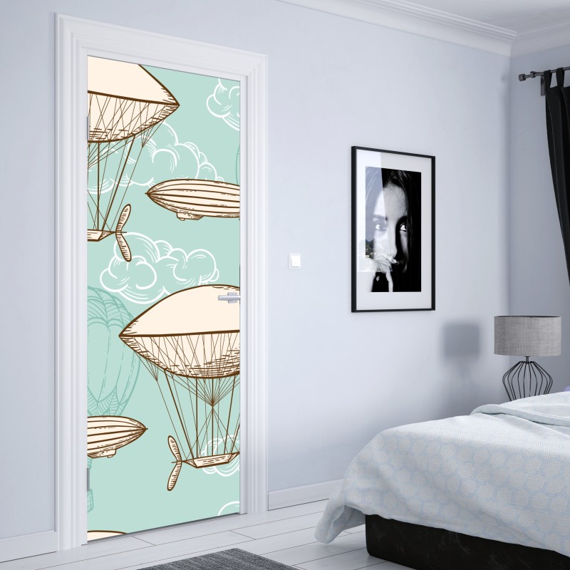 Naklejka na drzwi żywa różowa abstrakcja płynna – Wallissimo®