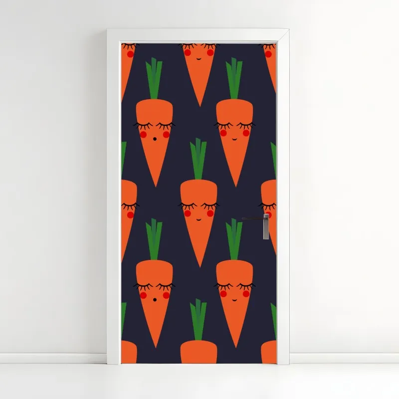 Naklejka na drzwi złota panorama Los Angeles z palmami – Wallissimo®