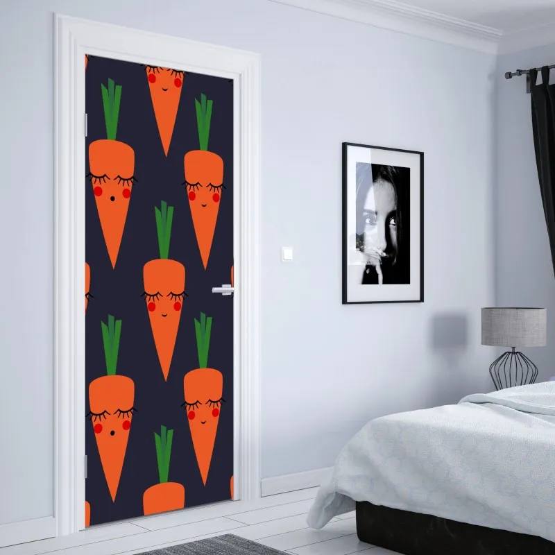 Naklejka na drzwi złota panorama Los Angeles z palmami – Wallissimo®