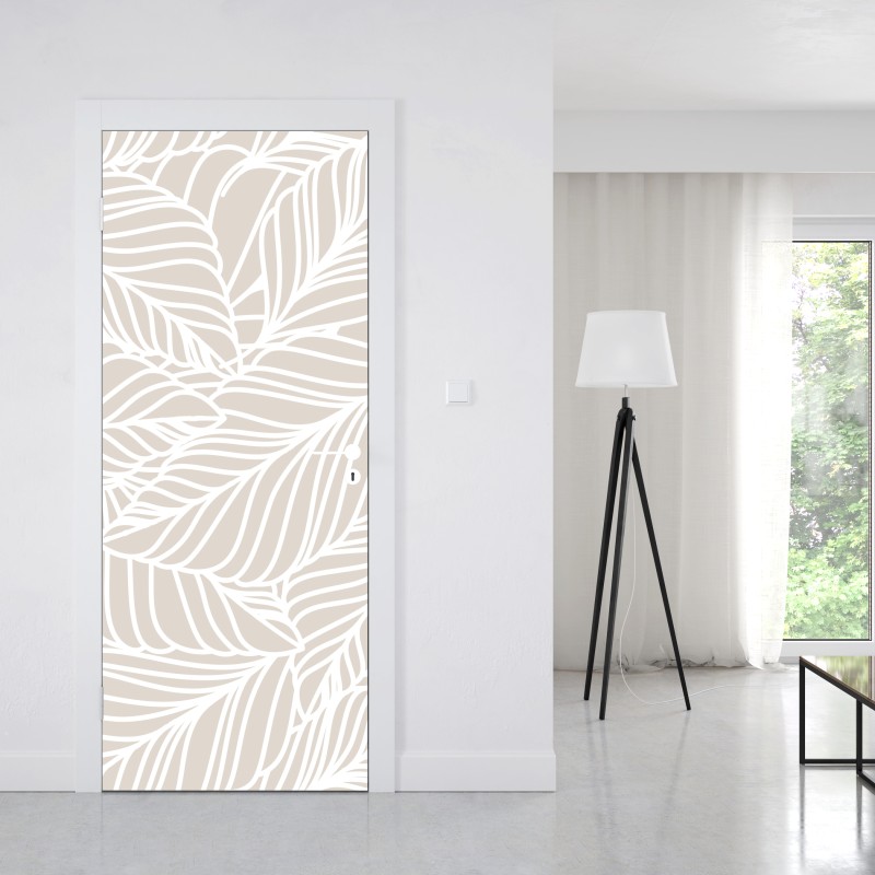 Naklejka na drzwi złota panorama Los Angeles z palmami – Wallissimo®