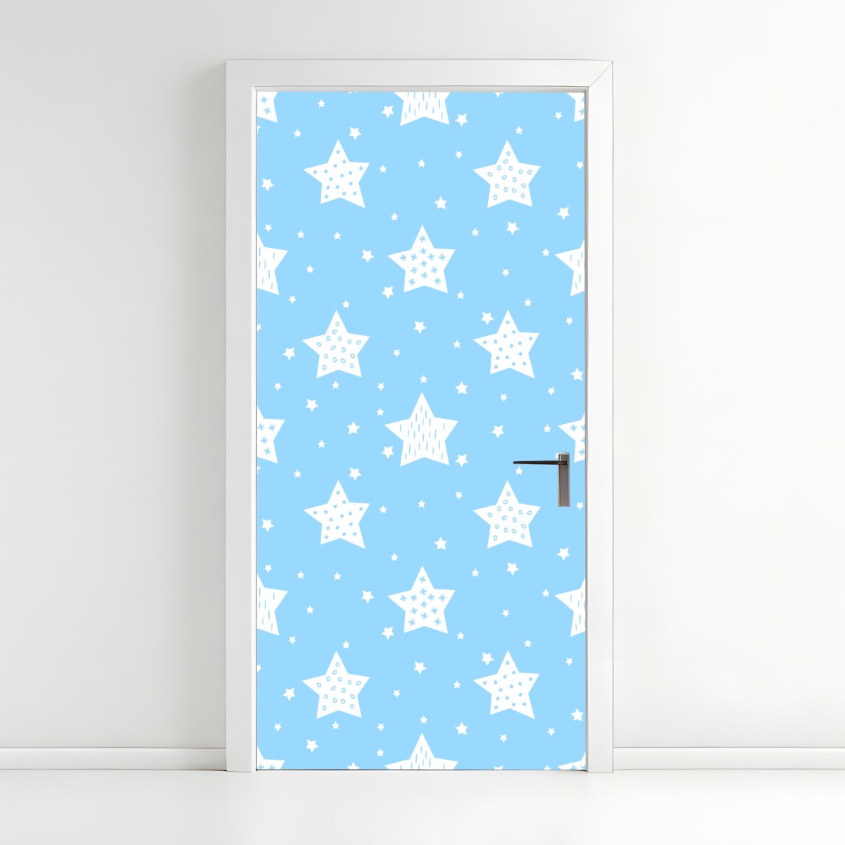 Door sticker soft blue stars for nursery wall