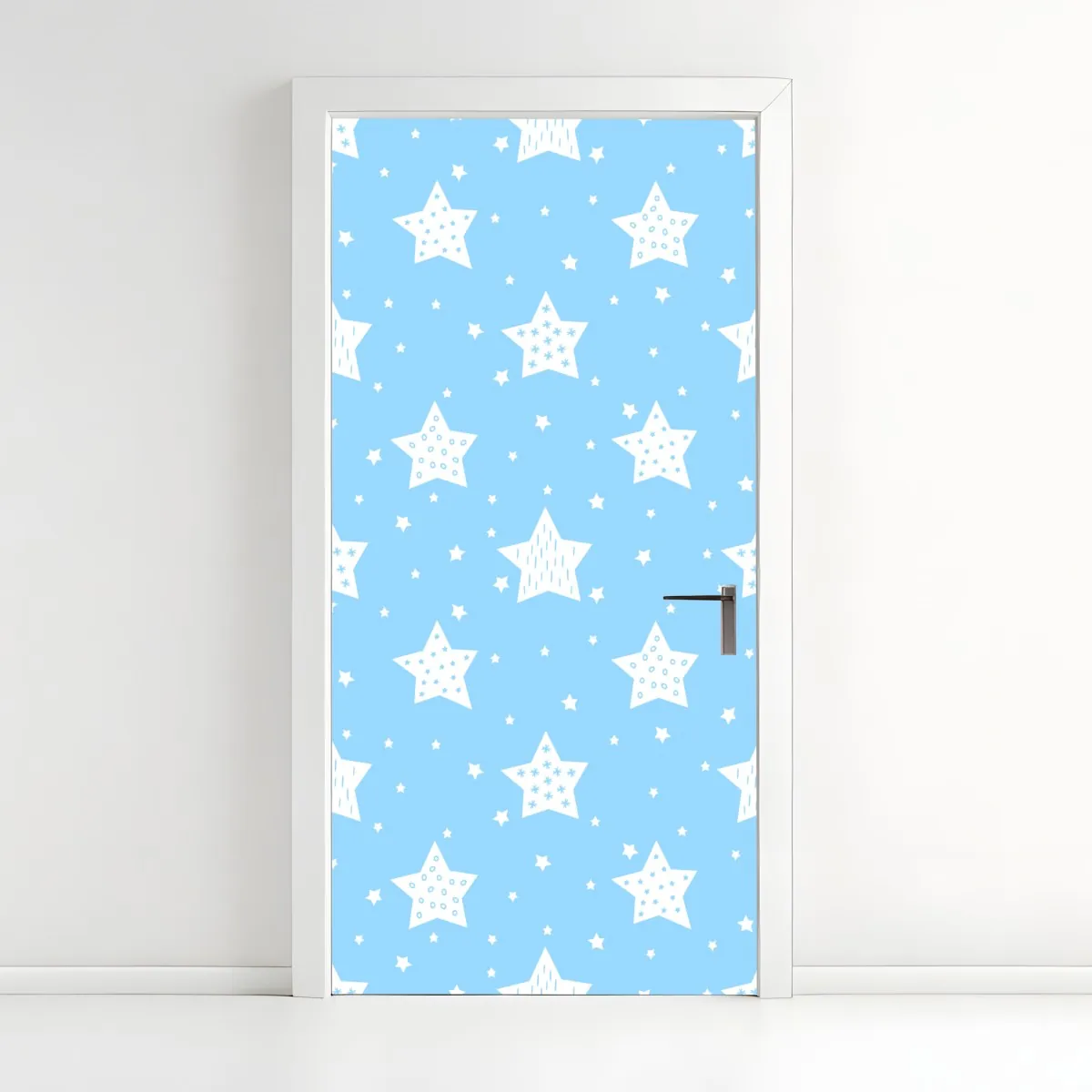 Naklejka na drzwi miękkie niebieskie gwiazdki do pokoju dziecięcego – Wallissimo® Naklejka na drzwi miękkie niebieskie gwiazdki do pokoju dziecięcego – Wallissimo®
