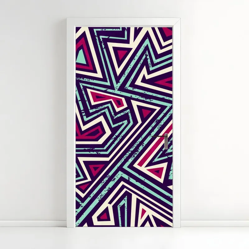 Naklejka na drzwi złote tropikalne liście – Wallissimo®