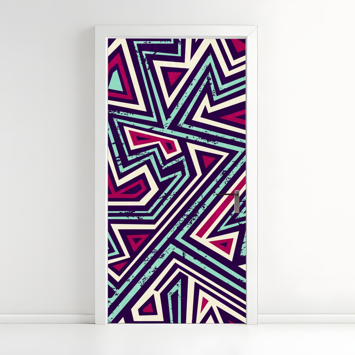 Door sticker bold geometric triangle pattern