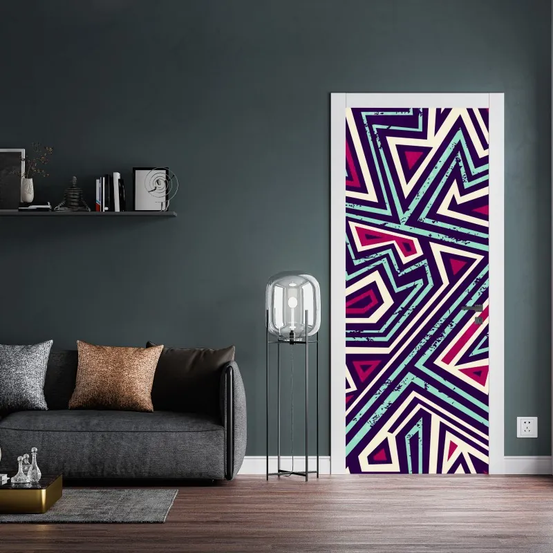 Naklejka na drzwi złote tropikalne liście – Wallissimo®