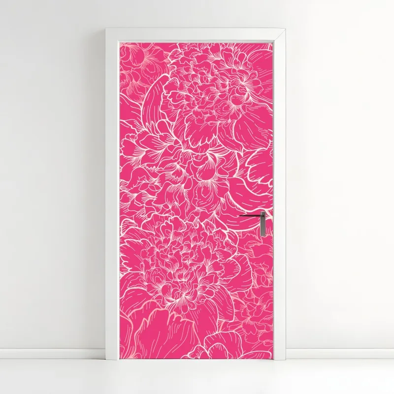 Naklejka na drzwi wzór z uśmiechniętymi buźkami – Wallissimo®