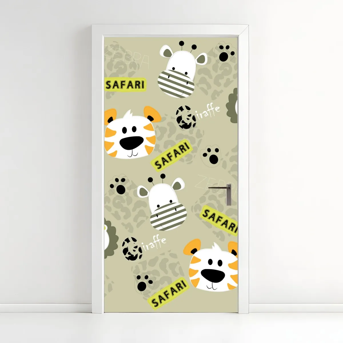 Naklejka na drzwi uroczy wzór safari dla dzieci – Wallissimo® Naklejka na drzwi uroczy wzór safari dla dzieci – Wallissimo®