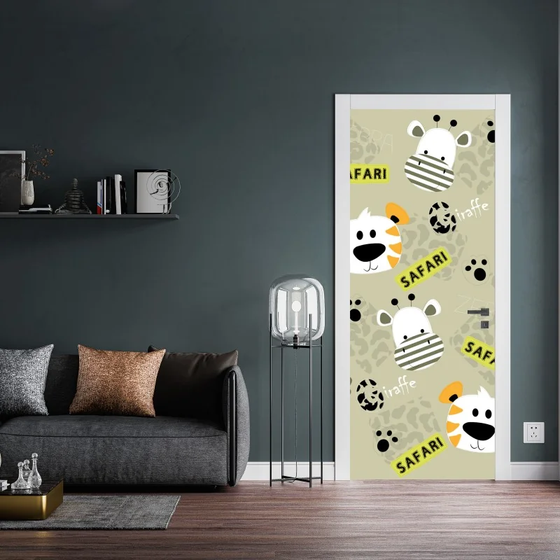 Naklejka na drzwi delikatne nasiona dmuchawca czarno-białe – Wallissimo®