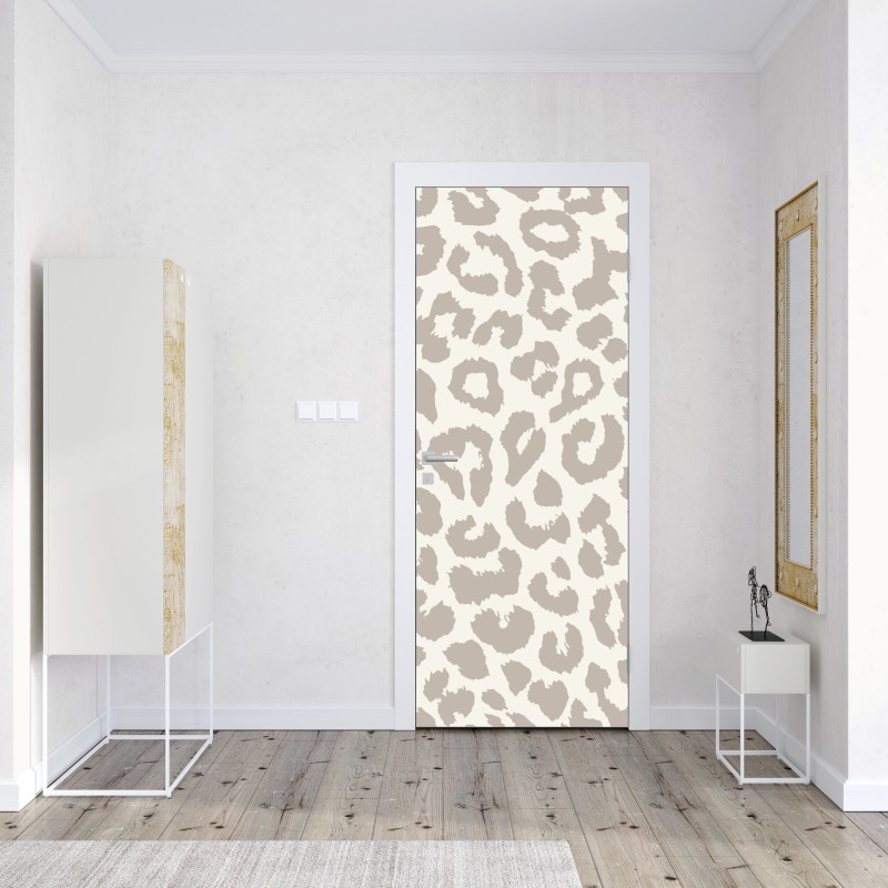 Naklejka na drzwi zimowy las brzozowy ze złotym świtem – Wallissimo®