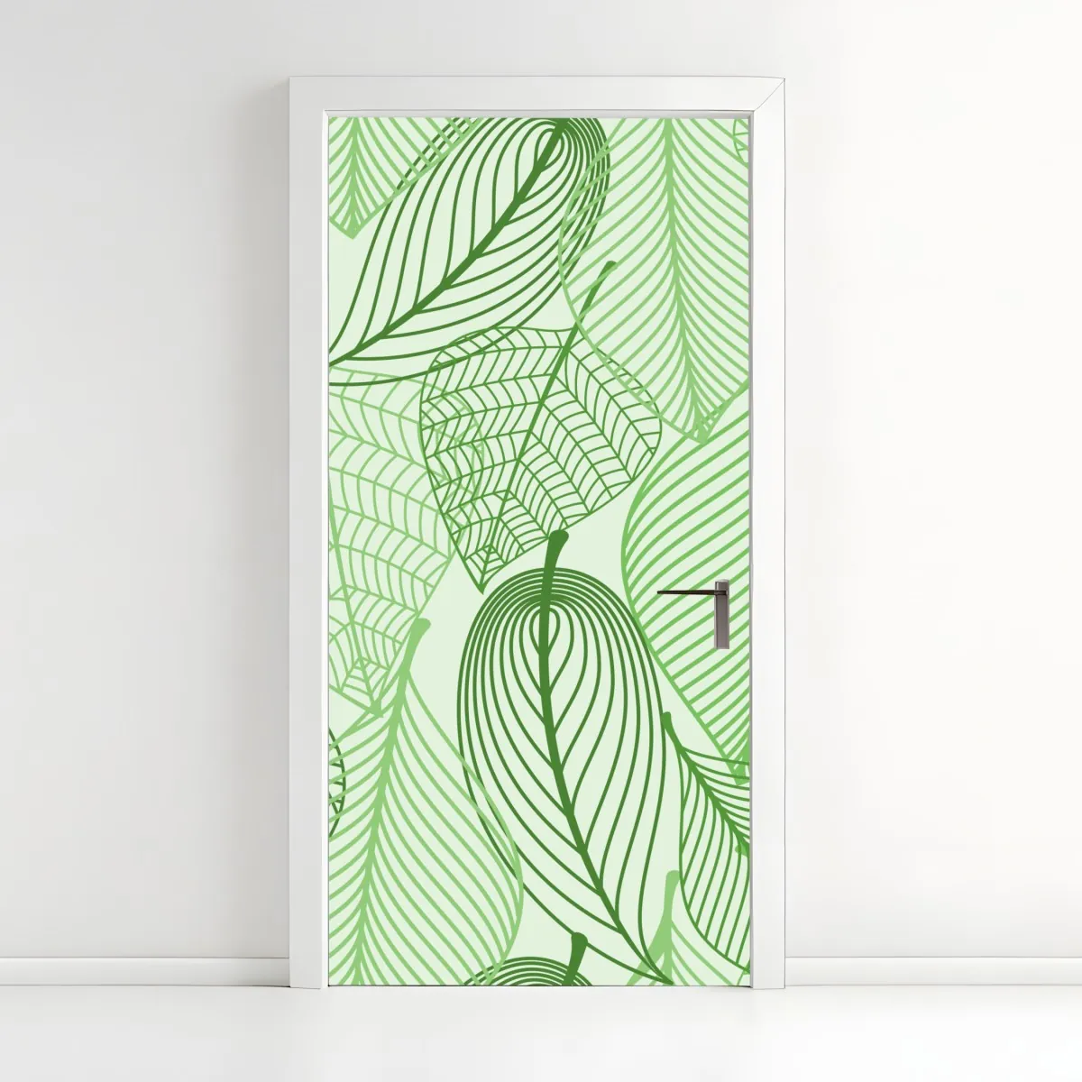 Naklejka na drzwi zielony botaniczny wzór liści – Wallissimo® Naklejka na drzwi zielony botaniczny wzór liści – Wallissimo®