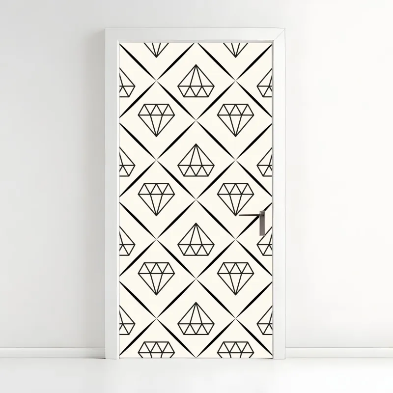 Naklejka na drzwi eleganckie anturium na czerwonym tle – Wallissimo®