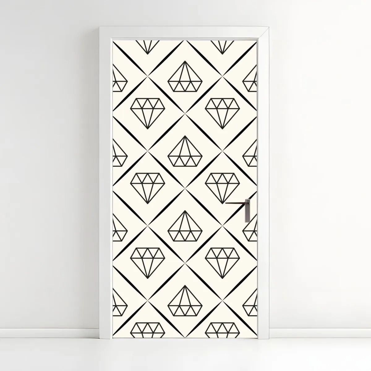 Naklejka na drzwi geometryczny wzór z diamentami – Wallissimo® Naklejka na drzwi geometryczny wzór z diamentami – Wallissimo®