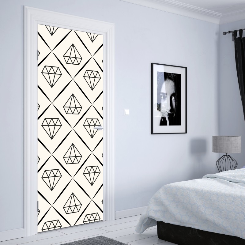 Naklejka na drzwi geometryczny wzór z diamentami – Wallissimo® Naklejka na drzwi geometryczny wzór z diamentami – Wallissimo®