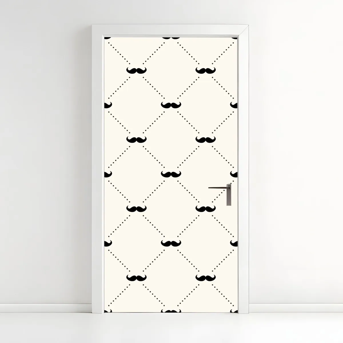 Naklejka na drzwi zabawny wzór z wąsami – Wallissimo® Naklejka na drzwi zabawny wzór z wąsami – Wallissimo®