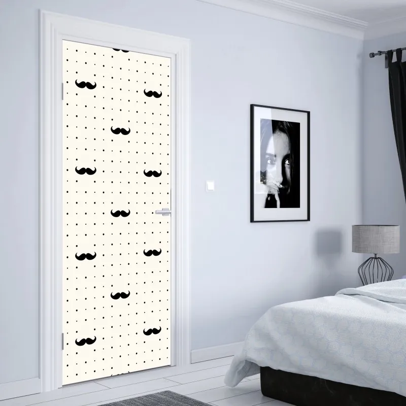 Naklejka na drzwi czarny marmur ze złotymi żyłami – Wallissimo®