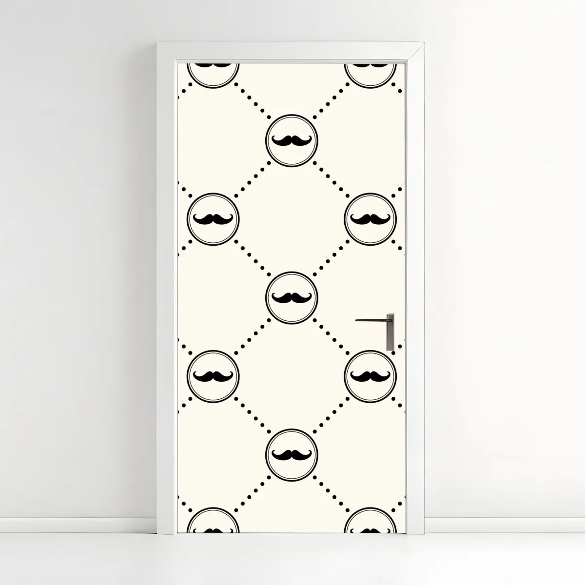Naklejka na drzwi zabawny wzór wąsów – Wallissimo® Naklejka na drzwi zabawny wzór wąsów – Wallissimo®
